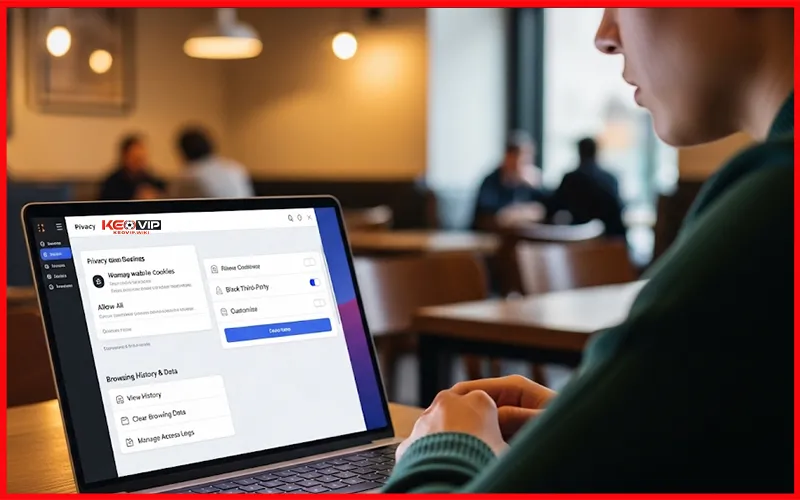 Chính sách bảo mật KEOVIP đảm bảo người dùng kiểm soát cookie và log truy cậpAlt: Người dùng kiểm soát cookie theo chính sách bảo mật KEOVIP