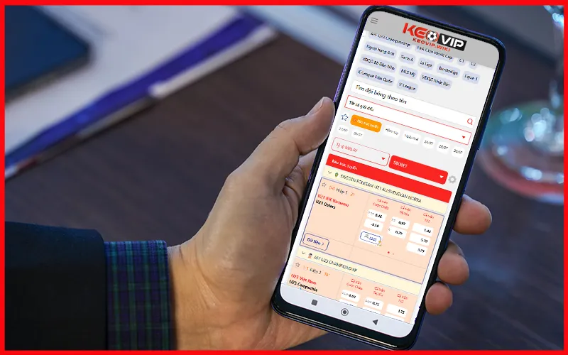 Giao diện ứng dụng di động KEOVIP cá nhân hóa theo cách chơi riêngAlt: App KEOVIP hỗ trợ người chơi theo dõi kèo nhà cái hôm nay realtime